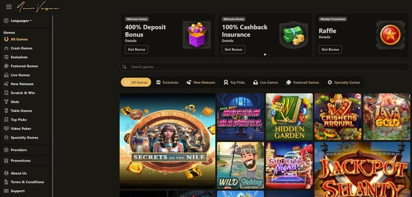 new vegas sister sites homepage