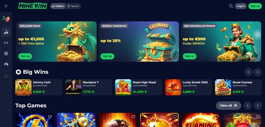 nine casino sister sites ninewin