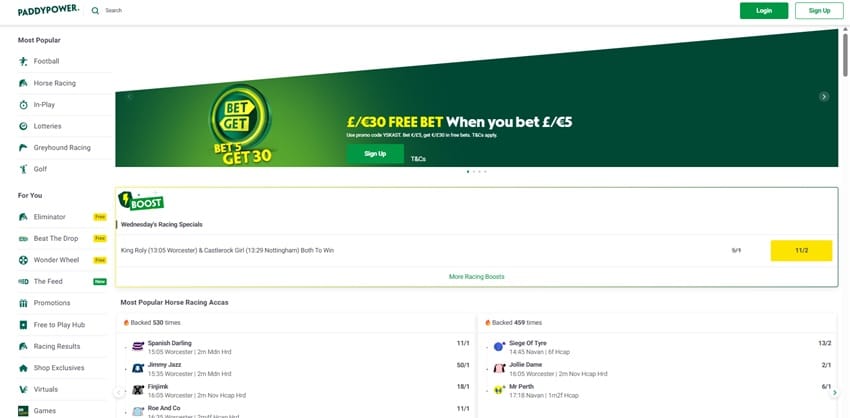 paddy power sister sites homepage